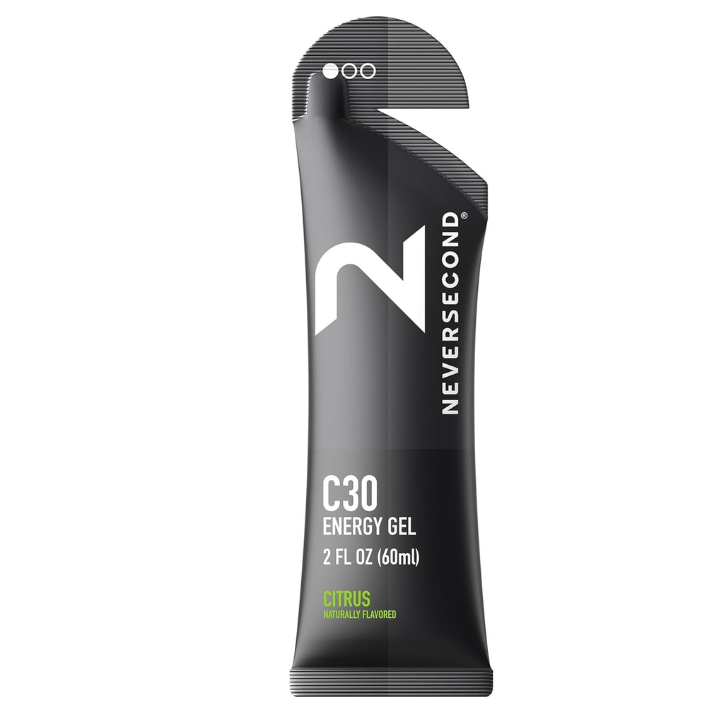 Neversecond C30 에너지 젤, 성능 영양 & Hydration, Ultra Triathlons 용 Never2 에너지 젤, 사이클 & 마라톤 (크러스 맛, 12-Count 팩)