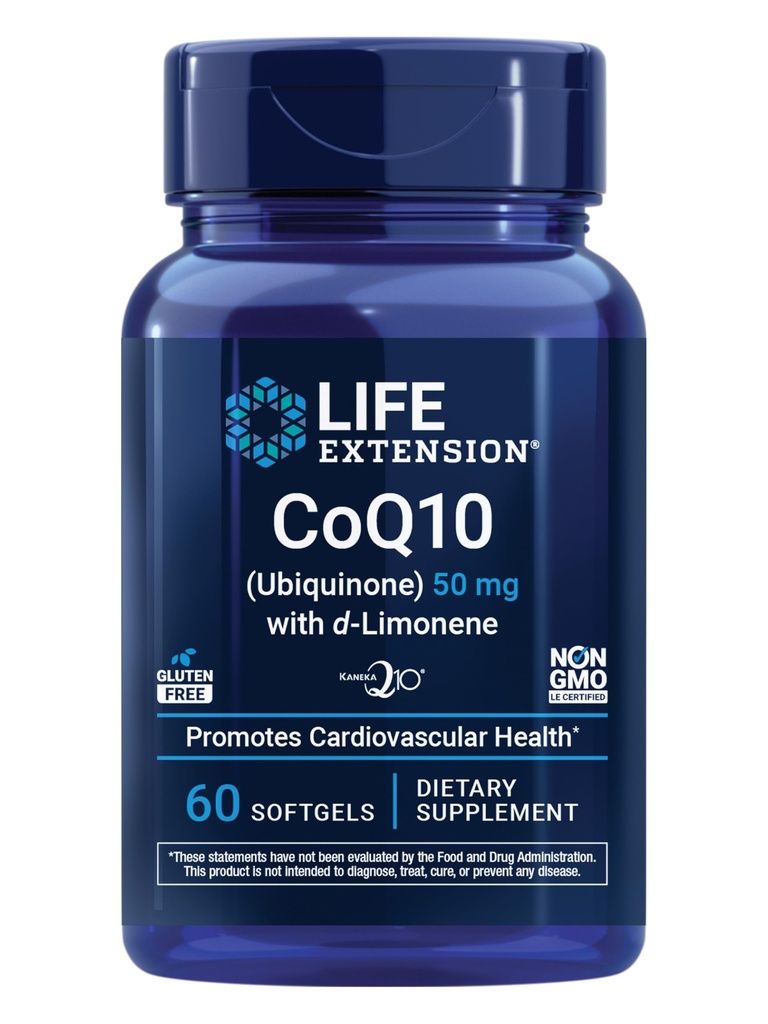 D-Limonene, 심장 건강 보충교재를 가진 생활 연장 슈퍼 흡수성 CoQ10 (Ubiquinone)는, 일반적인 피로, 산화 응력 방위, 50 mg, 비 GMO, 글루텐 자유로운, 60 softgels를 구호합니다