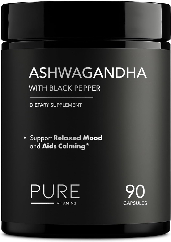 유기 Ashwagandha 1300mg 검은 후추 - 천연 스트레스 완화 및 에너지 지원 - 90 Vegan 캡슐 - 무드 & Adrenal Support Supplement - 미국에서 만든 비 GMO