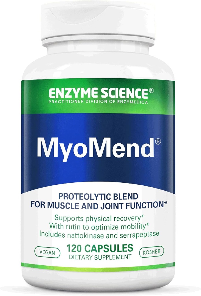 Enzyme Science Myomend – 합동 지원 보충교재 – Bromelain, Rutin, Nattokinase 및 Serrapeptase와 공식화 – 효소 건강 보충교재 – Vegan 및 Kosher - 120의 캡슐