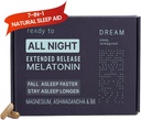 성인을위한 꿈 자연 수면 보조 - Time Release Melatonin, Magnesium, Ashwagandha, B6 & Chamomile과의 수면 보충 - 수면 비타민을 형성하는 비 - 60 캡슐 11/30/25 만료
