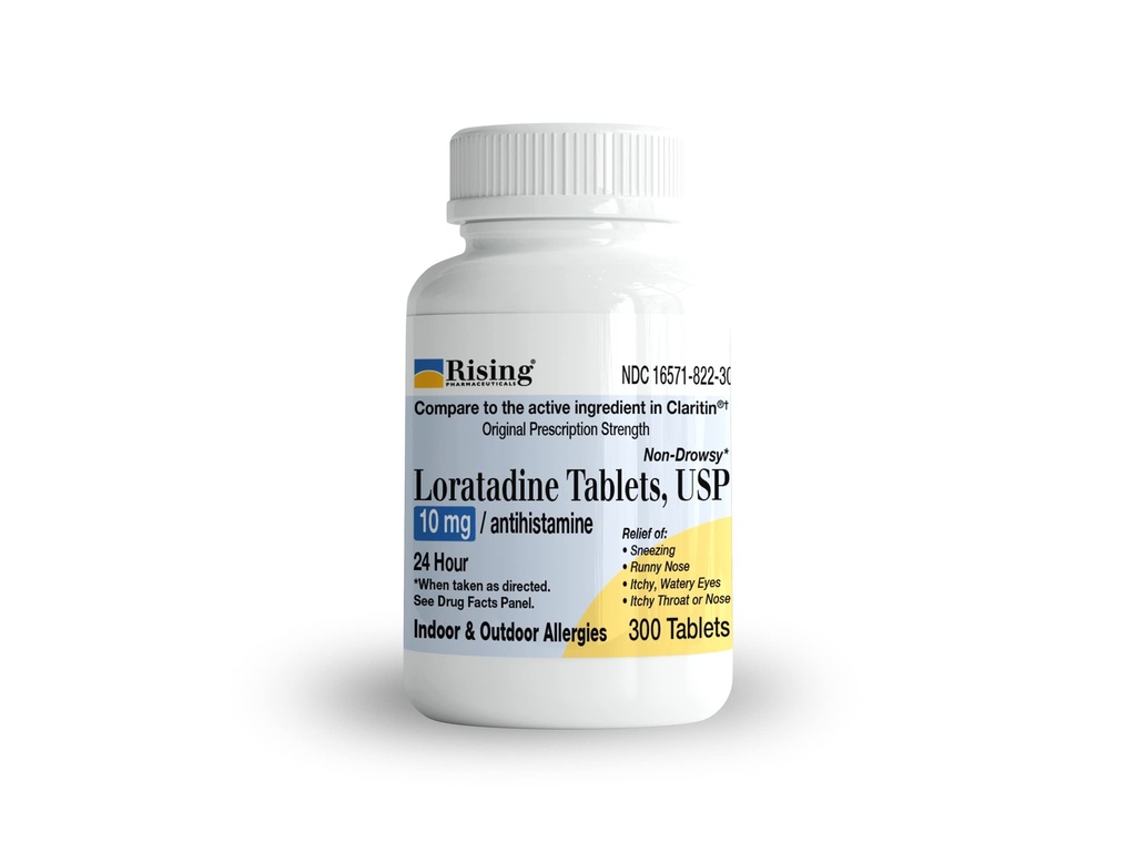Rising Pharma 알레르기 완화 - Loratadine 정제 10mg - 항히스타민, 알레르기 완화 제품 - 300 기타 제품