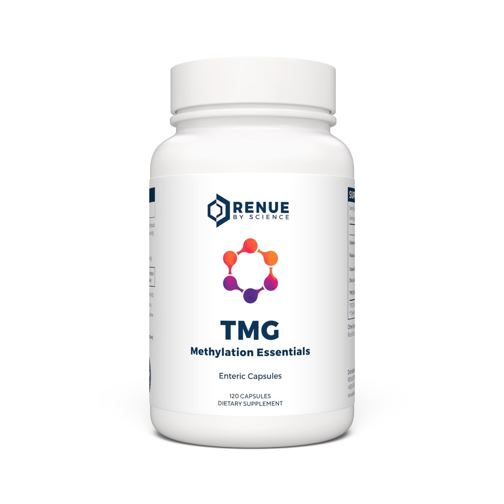 Renue By Science TMG | 고 강도 TMG 보충제 | 120 Trimethylglycine 캡슐 - 비타민 B12 비타민 B6 Folate & 아연으로 제공 당 900mg TMG | 미국 및 제 3 자 시험