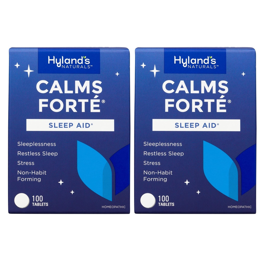Hyland의 Calms Forte' Sleep Aid Tablets, Nervous Tension 및 Occasional Sleeplessness, 100 Count (패키지 2)