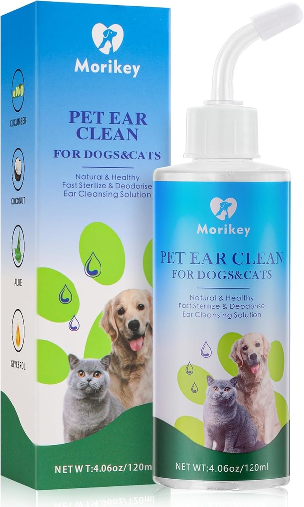 Dogs&Cats를 위한 애완 동물 귀 세탁기술자 해결책, 성격 개 귀 하락 도움은 냄새 Relieve Soothe Itchiness를 삭제합니다 - 4.06oz/120ml