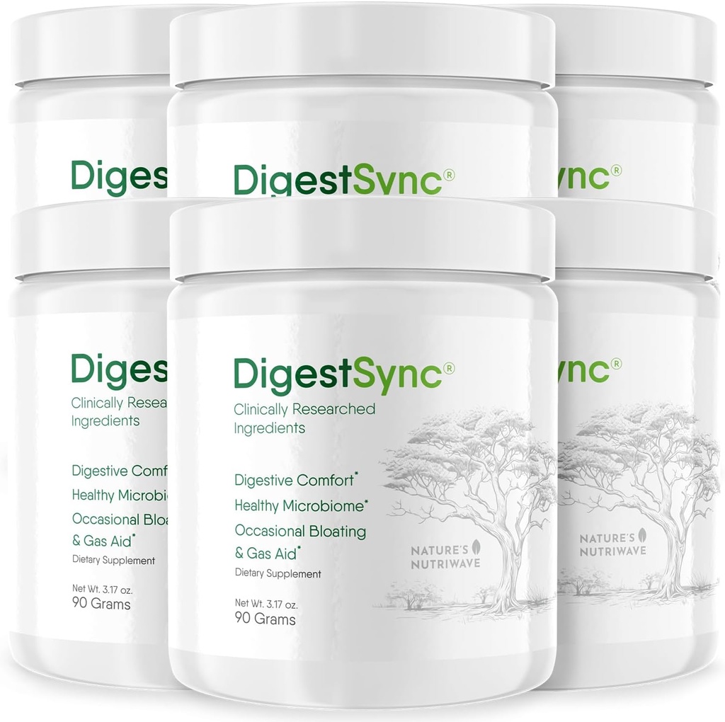 DigestSync 소화 보충교재 Gut 건강 - 소화 지원을 위한 자연적인 분말, 여자 & 남자, 100% 자연적인 녹색 분말을 위한 완화 - 6 달 공급