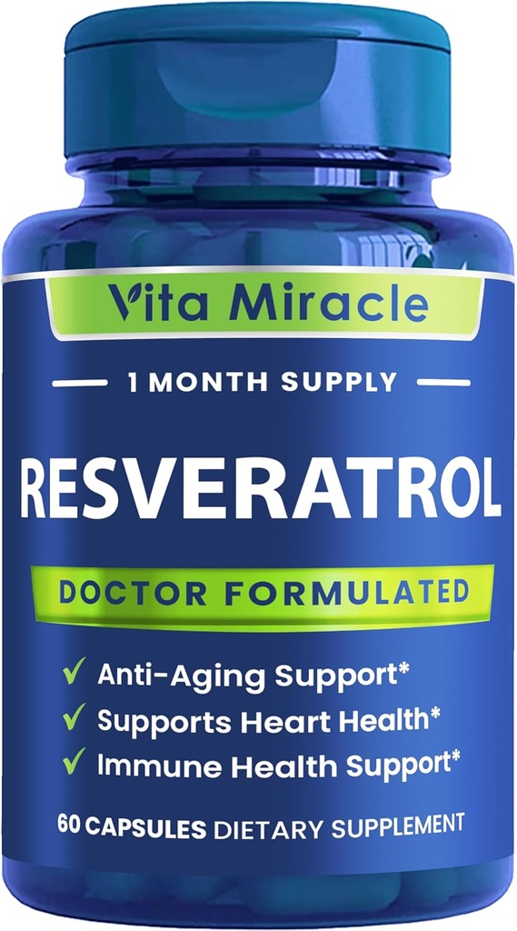 Resveratrol 보충교재 1200mg 높은 힘 - 세포질과 Cognitive 건강 보충교재를 위한 강화된 흡수를 가진 유기 Trans Resveratrol - 비 GMO 비교 다른 사람 500mg 또는 1000mg에 이 1200 mg