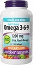 Webber Naturals Omega 3-6-9 Flaxseed, 물고기 & 붕대 기름 1200 mg, 150 softgels