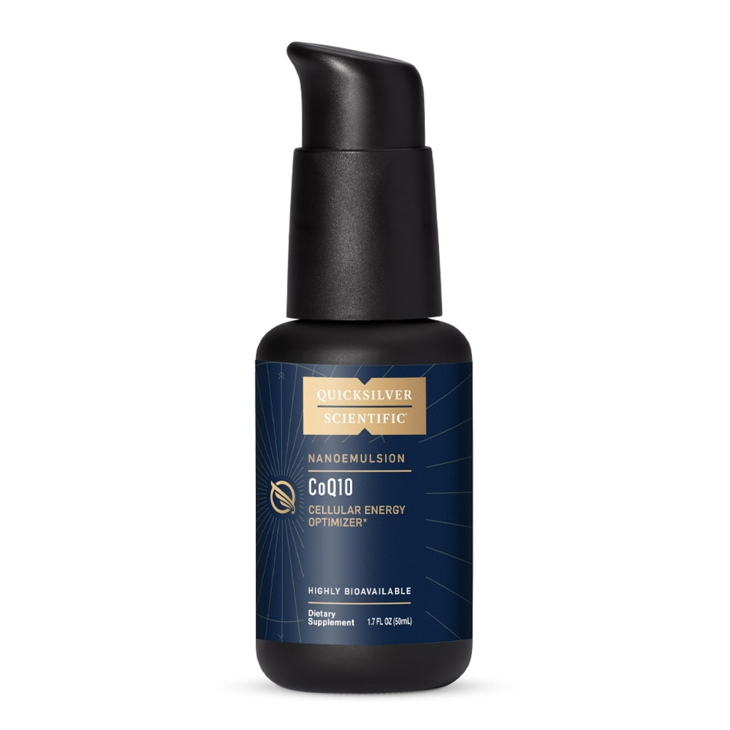 Quicksilver Scientific CoQ10 나노 유화액 - Liposomal Coenzyme Q10 심혈관 지원 & 세포 에너지 보충교재 - 빠른 흡수 액체 CoQ10 (1.7oz/50ml)