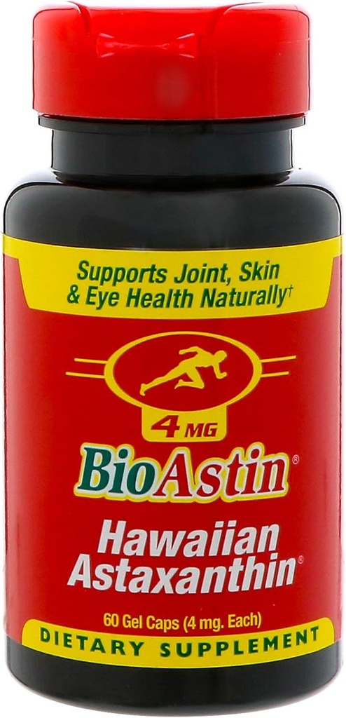 BioAstin Hawaiian Astaxanthin 산화 방지제 4 MG (60 젤 캡슐)