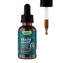 개 및 고양이를위한 동물 필수 두뇌 Awake - Cognitive Support Supplement, Dogs, Lion's Mane, Brain Function & Health Support, Herbal Formula - 1 Fl Oz의 수석 지원