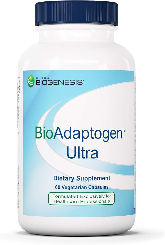 Nutra Biogenesis Bioadaptogen Ultra - Adaptogens 보충 교재, 남성과 여성, Ashwagandha, Rhodiola Rosea, 정신 스트레스 지원을위한 인삼 - 60 캡슐