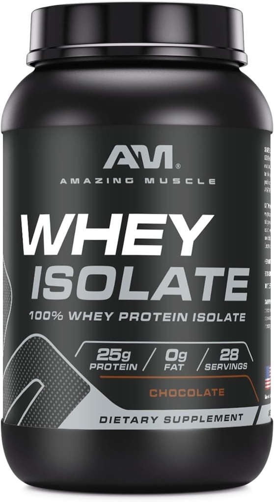 놀라운 근육 Whey Protein Isolate Powder | 25 그램 단백질 Per 서빙 | 100 % Whey Isolate | Zero Fat | 미국에서 만든 (2 Lb, 초콜릿)