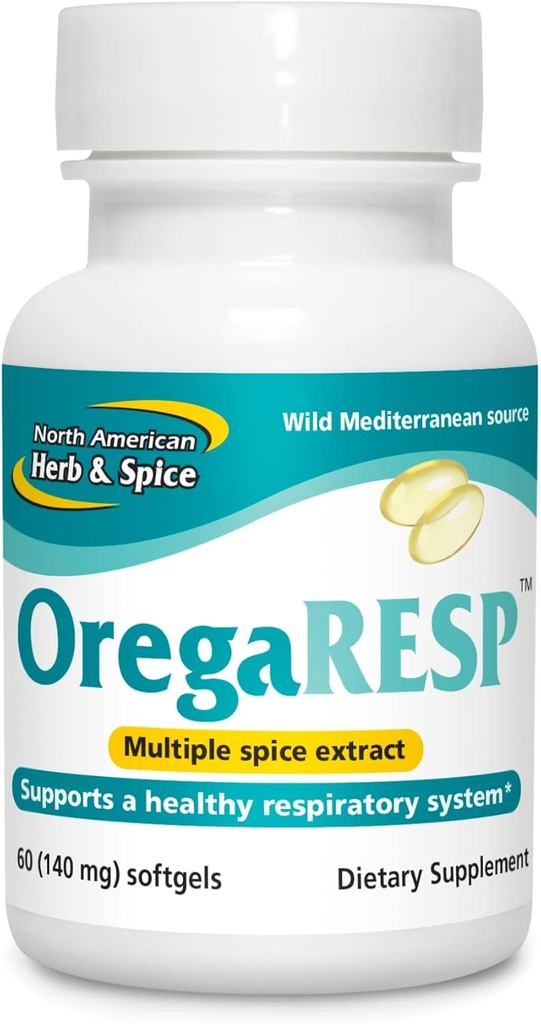 NORTH AMERICAN HERB & SPICE OregaResp P73-60 Softgels - Immune & Respiratory Health 지원 - Oreganol P73 Oregano Oil - Non-GMO - 30 서빙
