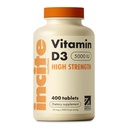 불면증 영양 비타민 D 5000 iu - 400 프리미엄 비타민 D3 Easy-Swallow Micro Tablets - 고강도 Cholecalciferol VIT D3 5000iu - 채식 보충교재 - 영국에서 만드는