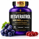 Resveratrol 보충교재 500mg – 98% Trans Resveratrol 1000mg 유기 단지 – NAD Resveratrol 항 산화제 & 심장 건강을 위한 노화 방지 보충교재, 기억 상승, Wellness 공식, 건강한 세포 지원