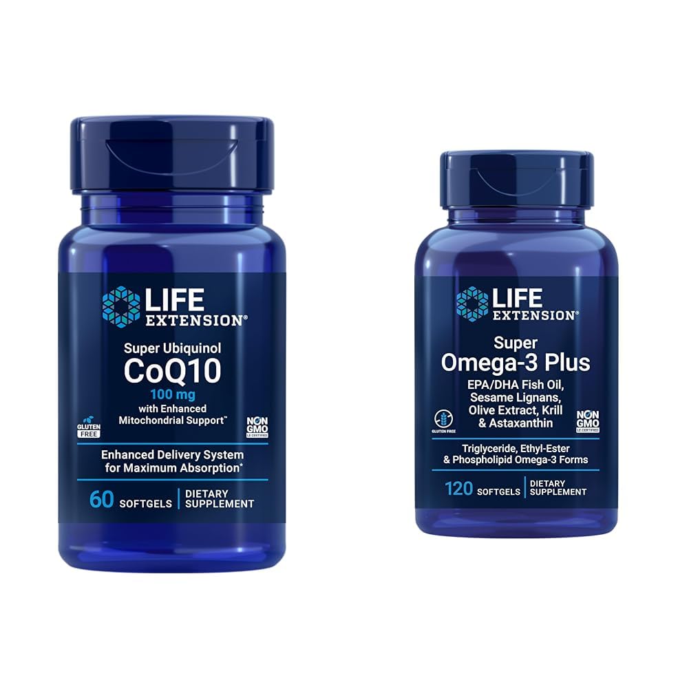 생명 연장 최고 Ubiquinol CoQ10 강화되는 Mitochondrial 지원 & 최고 Omega-3 플러스 EPA/DHA 물고기 기름, Sesame Lignans, 올리브 추출물, Krill & Asta