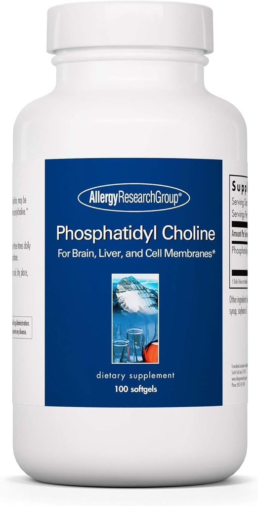 알레르기 연구 그룹 Phosphadityl Choline - 뇌 및 간 건강, 초점과 기억, 캡슐 당 385mg을 위한 간장 추출물 - 100 Softgels