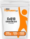 BulkSupplements.com Coenzyme Q10 분말 - Coenzyme Q10 200mg 보충, 영양 보충 - 글루텐 무료, 서빙 당 200mg, 500g (1.1 파운드) (팩 1)