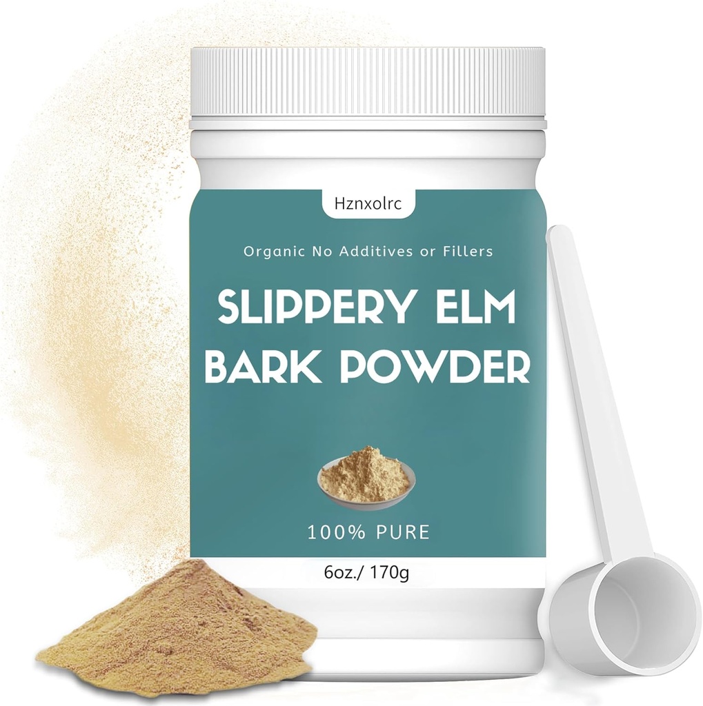6개 oz 유기 Slippery Elm 분말, 유기 Slippery Elm Bark 분말, 100% 순수한 & 자연적인, 음식 급료, 도움 Soothe 위협 및 기침, 채식주의자, 애완 동물 친절한