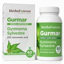 Herbsforever Gurmar 캡슐 | Gymnema Sylvestre 초본 보충 | 7:1 집중된 추출물 | 건강한 라이프 스타일 | 60 Veg 캡슐 | Non-GMO & Vegan