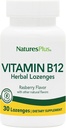 자연 플러스 B12 초본 Lozenges (Methylcobalamin) - 1000 mcg, 30 하위 언어 Lozenges - 라즈베리 - 최대 흡수 빨간 혈액 세포 지원 - 에너지 부스터 - 채식주의, 글루텐 - 무료 - 30 서빙
