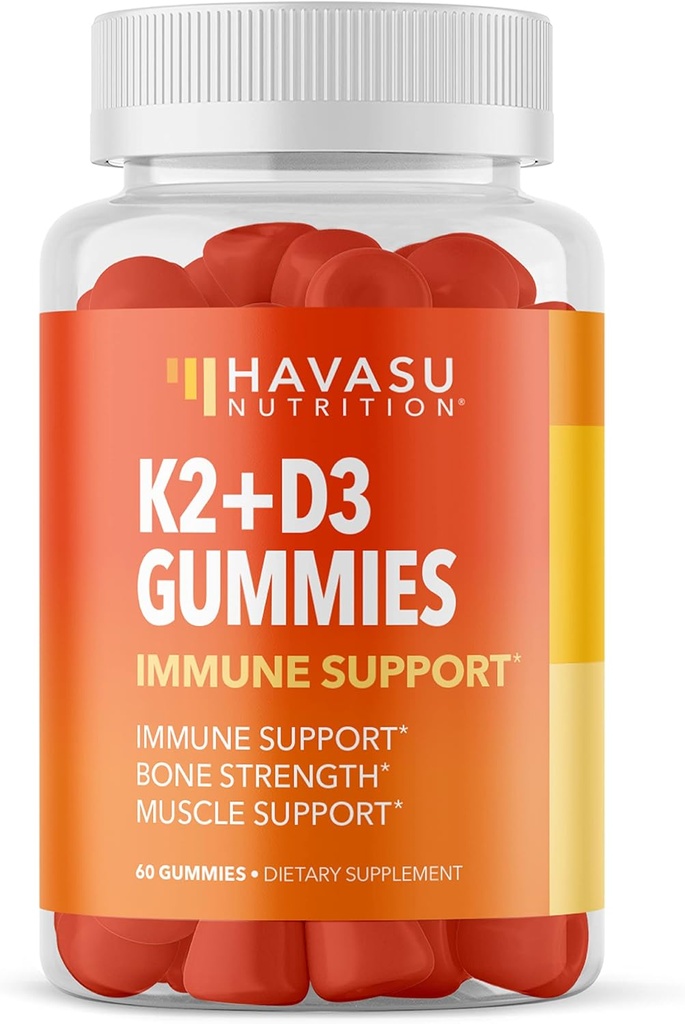 HAVASU 영양 비타민 D3 K2 Gummies, 라즈베리, 60ct