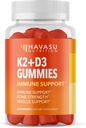 HAVASU 영양 비타민 D3 K2 Gummies, 라즈베리, 60ct