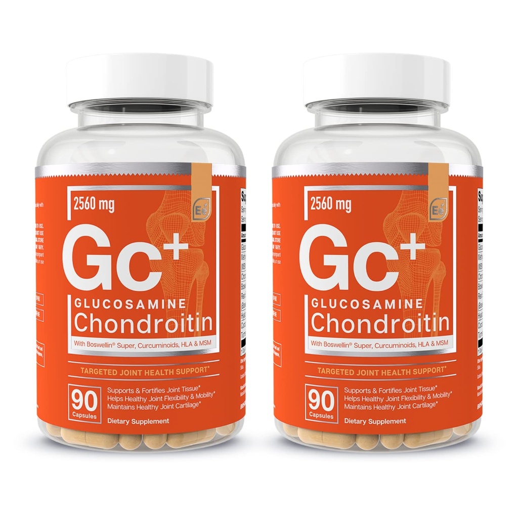필수 성분 글루코사민 Chondroitin MSM Boswellia Serrata Hyaluronic 산 보충교재 합동 지원 Flexibility를 위한 산화 보충교재 - 180의 캡슐 (2 팩)