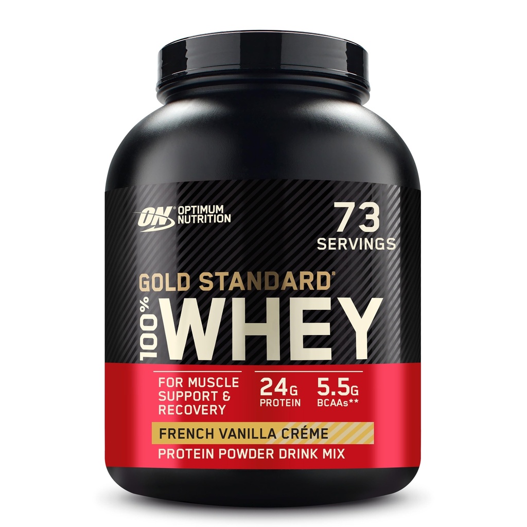최적 영양 골드 표준 100 % Whey Protein Powder, French Vanilla Crème, 5 파운드 (패키지 May Vary)