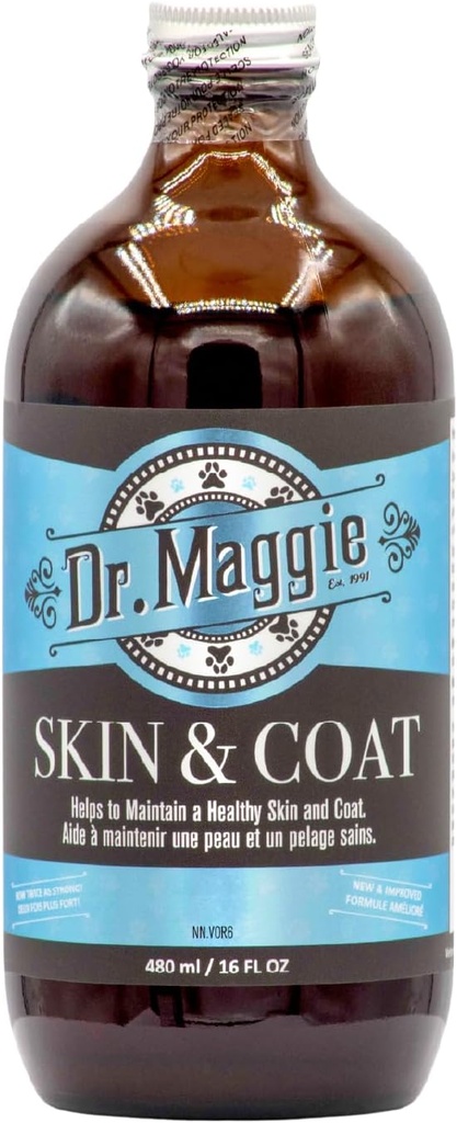 Dr. Maggie Skin and Coat | 생선 기름, 플럭스, 올리브 오일의 오메가 3 보충 | 480 ml