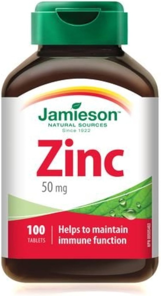 Jamieson 아연 50 mg, 100 정제