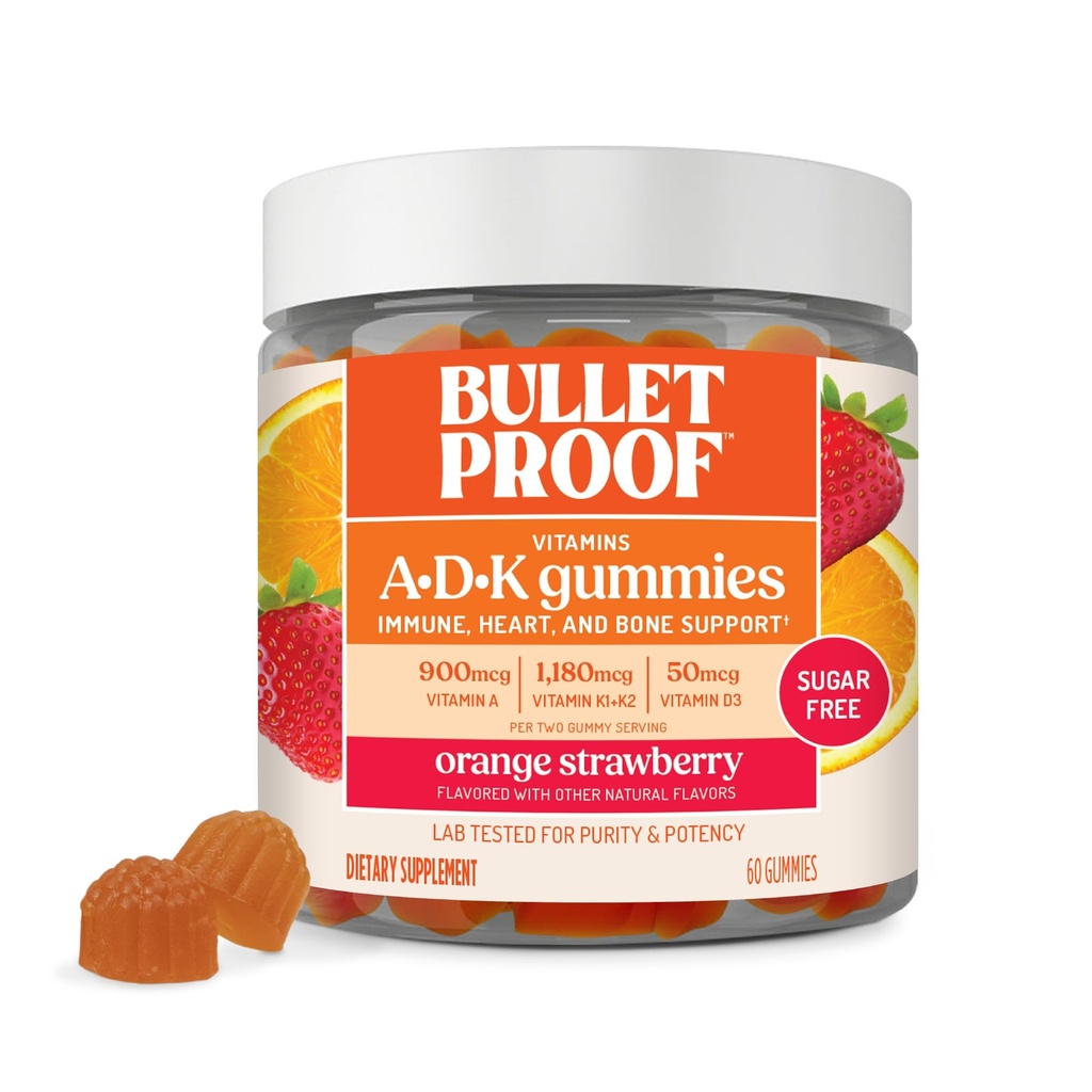 탄화수소 자유로운 주황색 딸기 비타민 A+D+K Gummies, 심장, 뼈 및 면역 지원, 새로운 개량한 공식 및 짜임새를 위한 60 조사, Keto 보충교재, 포장 5월 Vary