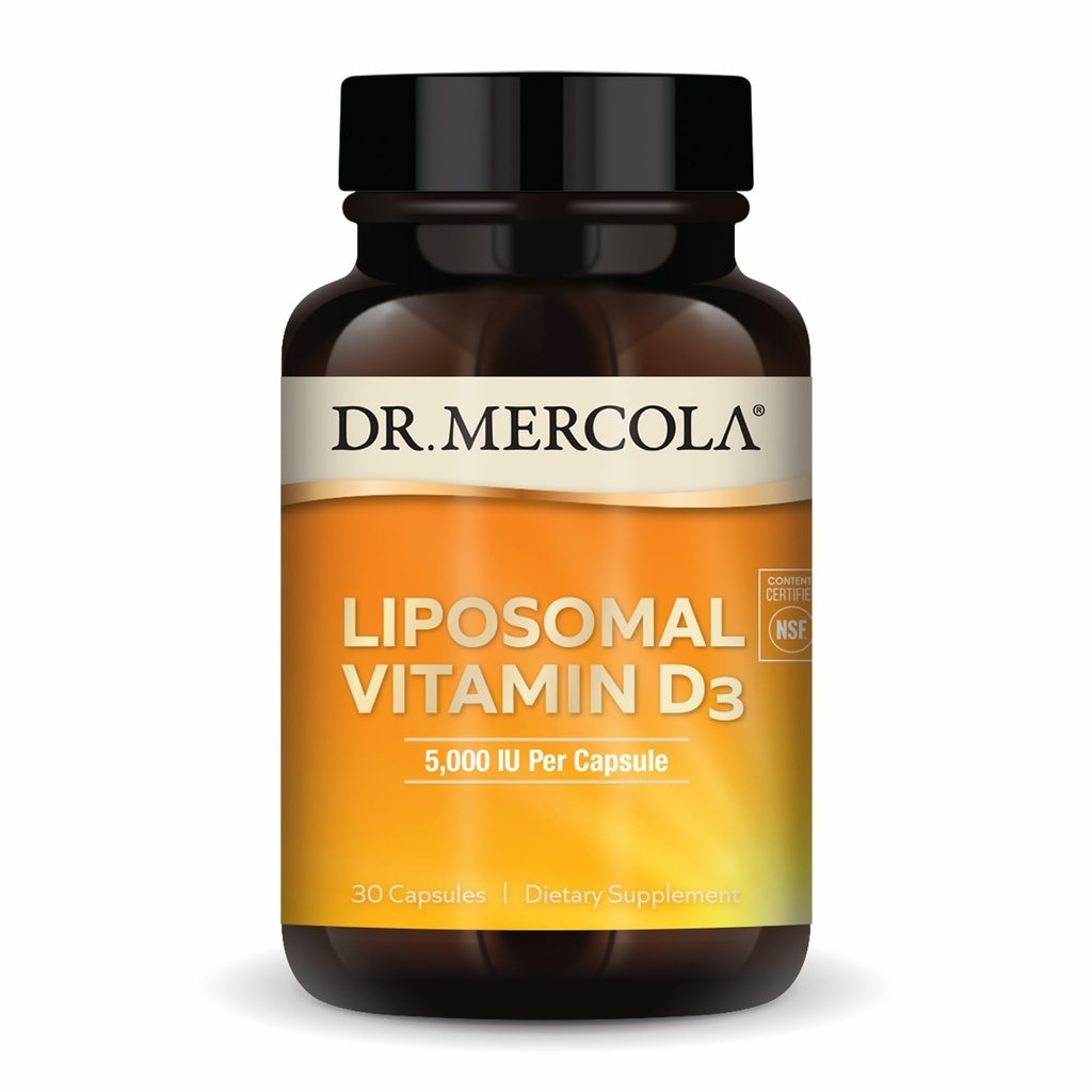 박사. Mercola Liposomal 비타민 D3 - 지원 심장, 뼈 & 면역 건강 - 봉사 당 5,000 IU - 비 GMO, Soy 무료 & 글루텐 무료 - 30 캡슐 (30 인분)