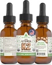 RawGuru 비타민 K2 보충 - Trace 무기물과 유기 채식 비타민 K2 MK7 - Nano-Processed 산화 방지제 & 면역 지원 보충교재 Tincture - 30 ml 당 Vegan 하락의 30의 서빙, 1의 팩
