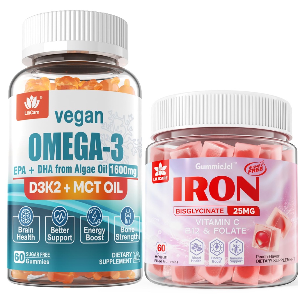 Vegan 철 Gummies 보충교재 Vegan Omega3 Gummies 1280mg