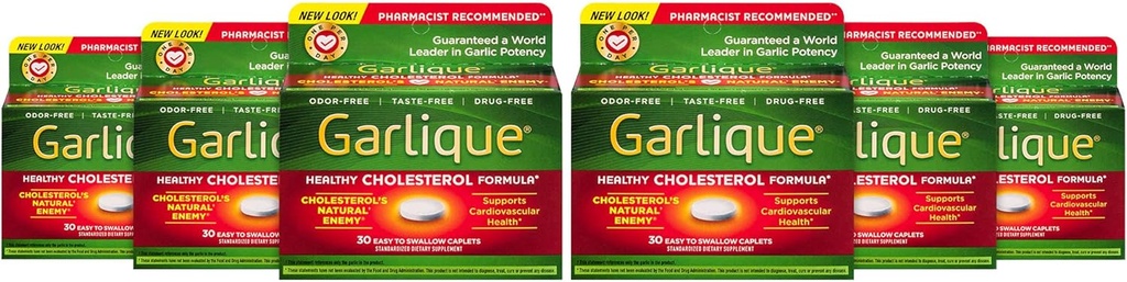 Allicin의 5000 mcg를 가진 Garlique 건강한 콜레스테롤 공식, 60의 Enteric 입히는 캡슐 (6의 포장)
