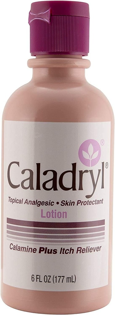 Caladryl 분홍색 Calamine 피부 보호제 플러스 Itch 기복, 6개의 Ounce 병 (2 팩 (6.0 Ounce))