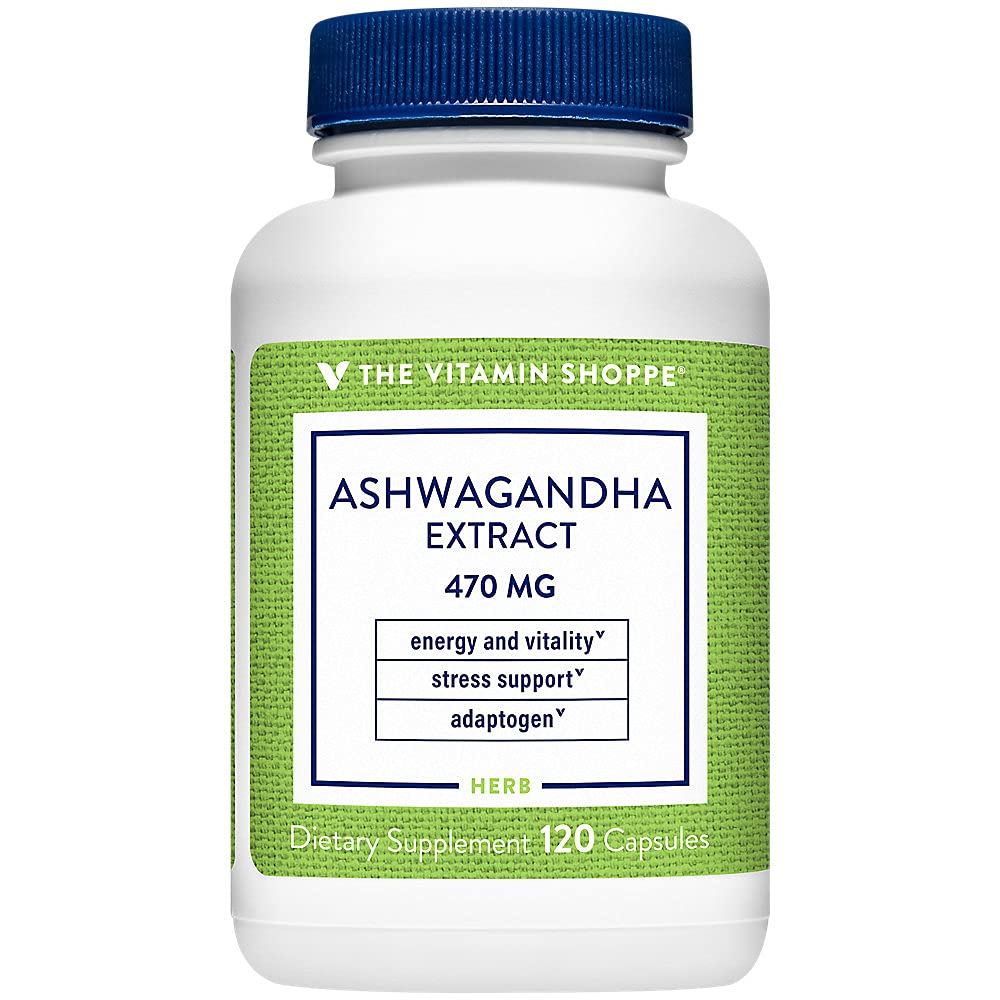 비타민 Shoppe Ashwagandha 추출물 470MG - 에너지 및 활력을 제공하는 초본 보충 (120 캡슐)