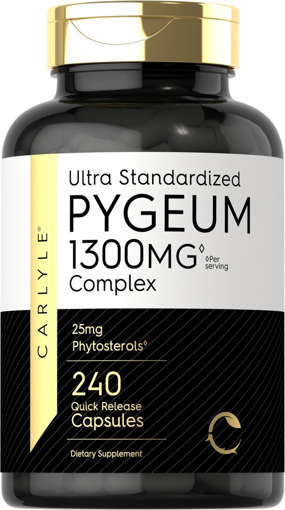 Carlyle Pygeum 보충교재 1300mg | 240의 캡슐 | 비 GMO, 글루텐 무료 | Africanum Bark 추출물 보충교재