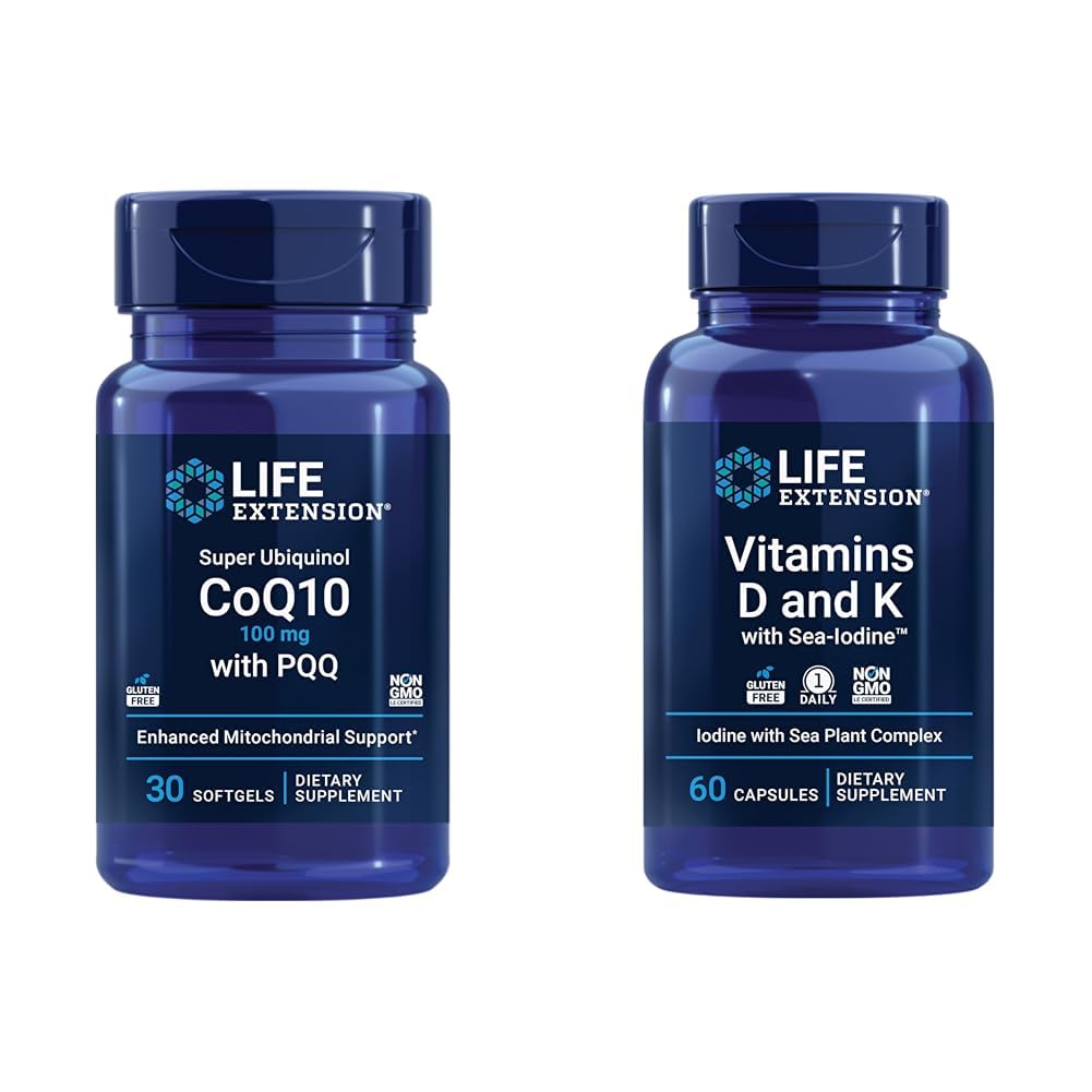 생활 연장 PQQ, CoQ10, PQQ & 비타민 D를 가진 최고 Ubiquinol CoQ10 및 바다 이오딘, 비타민 D3, 비타민 K1 및 K2를 가진 K