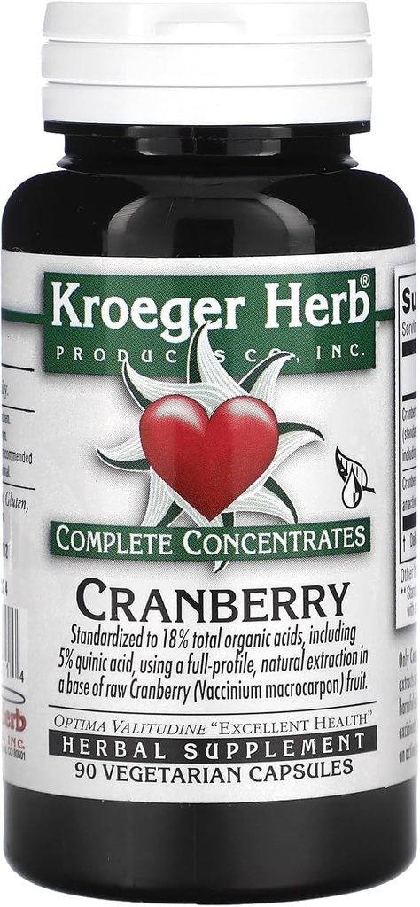 Cranberrry 완전한 농축 Kroeger 허브 90 VCaps