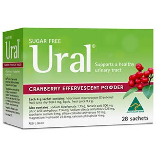 Ural Cranberry Effervescent 분말 4G * 28 Sachets Urinary Alkalinizer Cystitis 구호