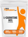 BulkSupplements.com L-Carnitine HCl 분말 - Carnitine 보충, Carnitine 분말, L-Carnitine 500mg - Unflavored & 글루텐 무료, 봉사 당 500mg, 500g (1.1 파운드) (1의 포장)
