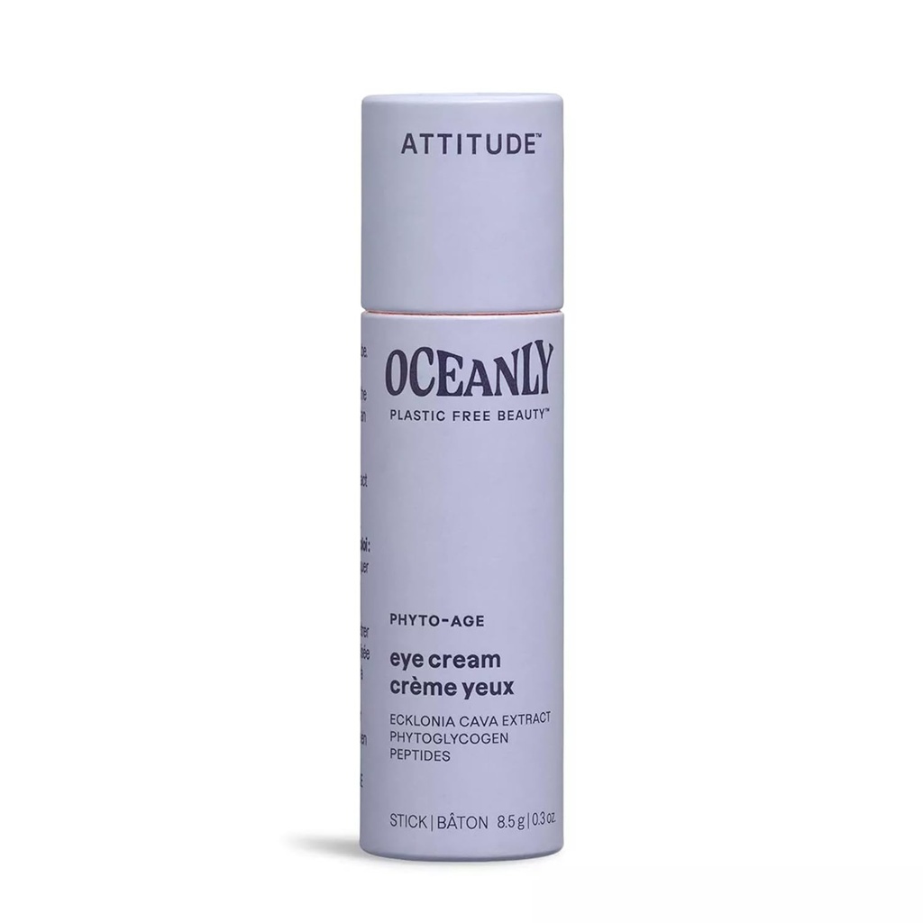 ATTITUDE Oceanly Eye Cream Stick, EWG Verified, Plastic-free, Plant 및 Mineral-Based Ingredients, Vegan 및 Cruelty-free Beauty Products, PHYTO AGE, Unscented, 0.3 Ounce