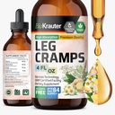 BIO KRAUTER Leg Cramps Tincture with Quinine - Ginger & Chamomile Liquid Extracts for Leg Cramps - 자연 알코올 및 설탕 무료 공식 - Vegan Drops 4 Fl.Oz.
