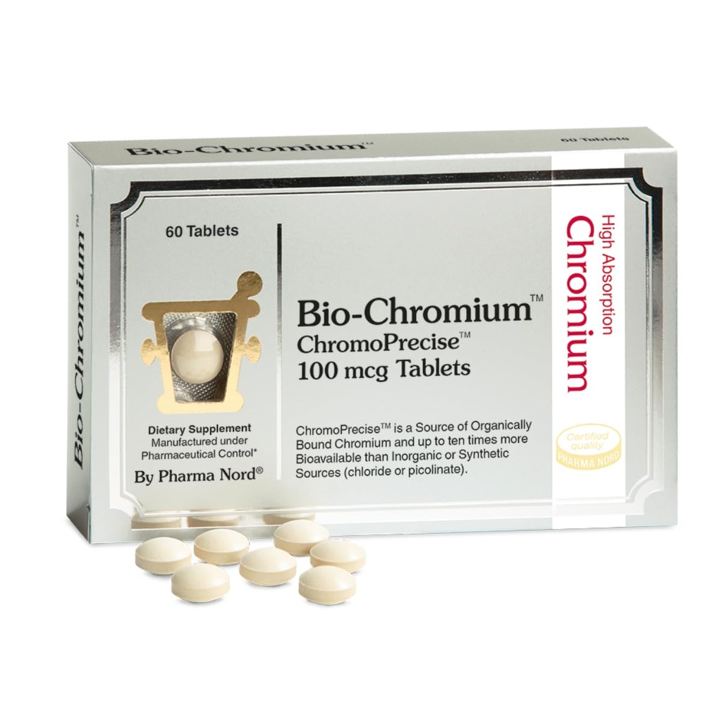 Bio-Chromium 100mcg | 10x Better Absorption | 크레이빙 방지용 특허 공식 | ChromoPrecise Organic Chromium Supplement | 제약 표준 제조 (60)