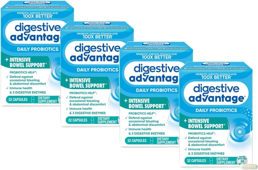 소화 이점 집중적인 Bowel 지원 Probiotic는 가스 & bloating, 32의 조사 캡슐 (4 팩)에 대하여 방어합니다