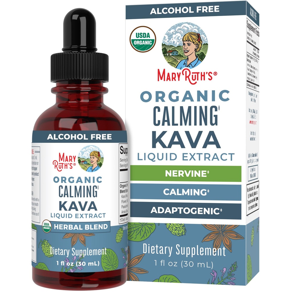 MaryRuth Organics, 초본 보충 드롭, 칼로리 및 휴식, 1, USDA 카바 루트 팩, 설탕 / 글루텐 무료, 지원 수면, 캘름 & 스트레스 완화, 비 GMO, 30 서빙