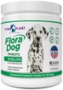 Vital Planet - Flora Dog Probiotic 파우더 보충 20 억 문화와 10 개의 Strains, 높은 Potency Immune 및 Digestive Support Probiotics for Dogs, 3.92 온스, 111 그램, 30 서빙